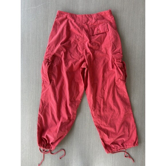 Vintage Y2K Red UFO Retro Pants Rave Parachute Hip Hop Streetwear 90’s M - Picture 2 of 10